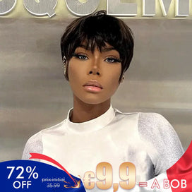 3 Colors Pixie Wig Short Natural Human Hair
