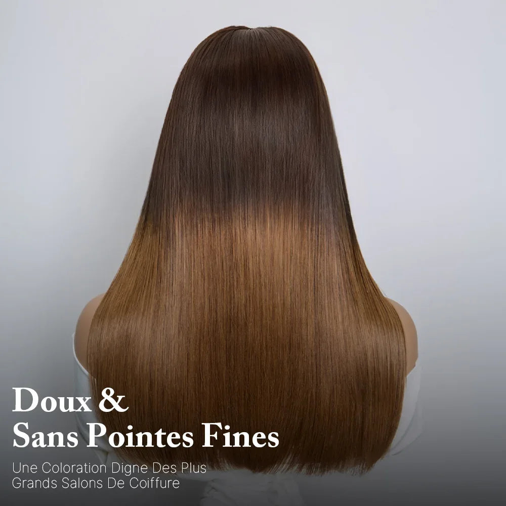 Bob Lisse Soyeux Ombré 4/27 Densité 250% 4x4 Glueless Perruque Volume de la Racine aux Pointes