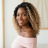 𝐏𝐫𝐞̂𝐭 𝐞𝐧 𝟐𝟒𝐡⚡12 Pouces 5x5 Glueless Perruque Sans Colle Kinky Curly Blonde Avec Racines Foncées