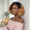 4x4 Légèrement Ondulé Raie Sur Le Côté Glueless Sans Colle Perruque Short Bob Wavy