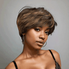 Glueless 3 Couleurs Pixie Perruque Court Naturel Perruque Sans Colle