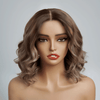 Style Frais Glueless Pas Nœuds Couleur Marron 13x4 Highlight Perruque Sans Colle Ondulé Installation Instantanée