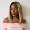 Glueless Pré-épilé Couleur Mèches Blondes Ombré 5x5 Bob Perruque Sans Colle Lisse