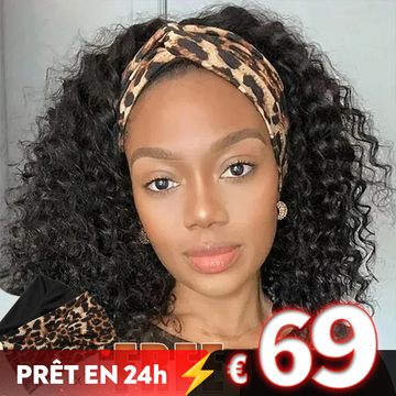 𝐏𝐫𝐞̂𝐭 𝐞𝐧 𝟐𝟒𝐡⚡Confort Extrême Boucles Souple Bandeau Bouclé Perruque Cheveux Humains Bob（Envoyer un ruban de style aléatoire）