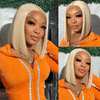 Bob Blonde Wig 13x4 Lace Frontal Human Hair 200% Density