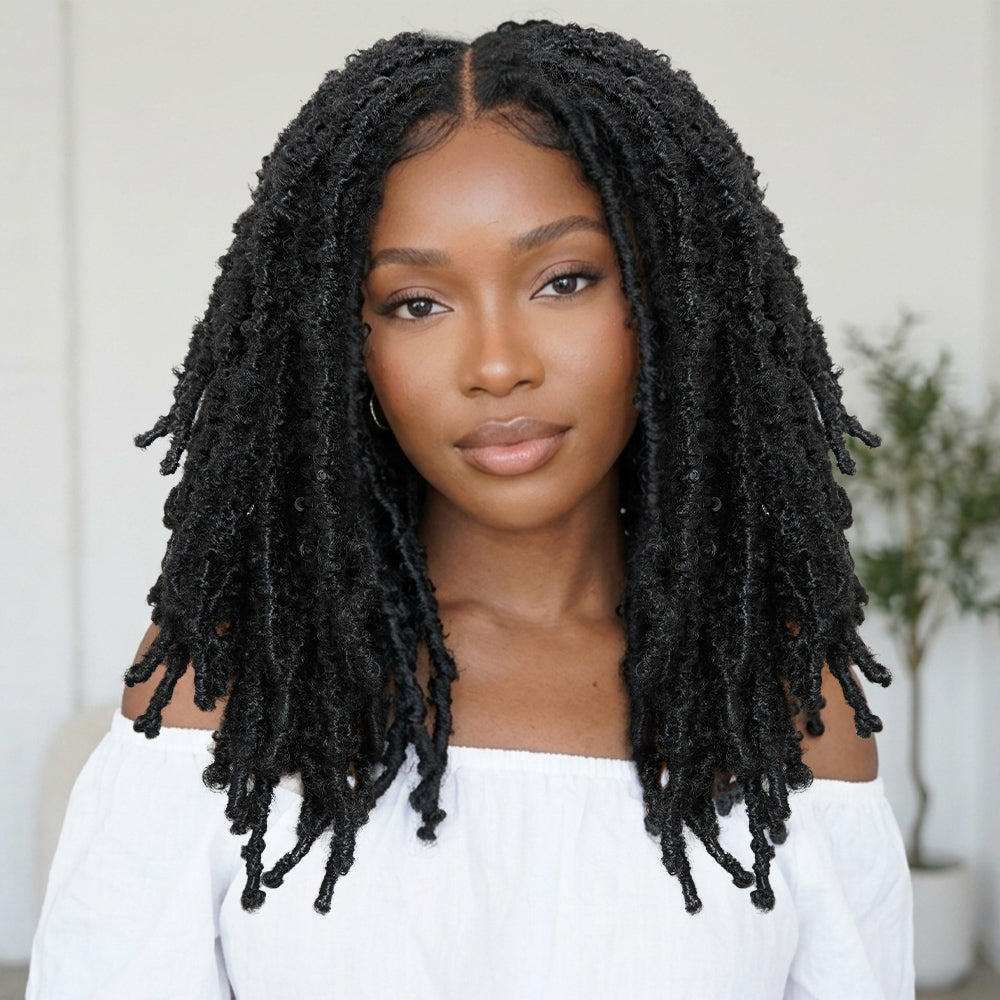 Crochet Dreadlocks Papillon Perruque Synthétiques Bob Tout En Dentelle Femmes Africaines