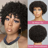 𝐏𝐫𝐞̂𝐭 𝐞𝐧 𝟐𝟒𝐡⚡Natural Look Perruque Noir Pixie Cut 13x4 Dentelle Bouclés Avec Frange Cheveux Humains