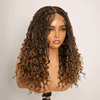 Perruque Tressée Bohème Ombre Brun En Dentelle Intégrale Avec Cheveux Bébé Synthétique 300% Densité