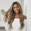 Brillante Glueless Couleur Mèches Blond Cendré 5x5 Perruque Sans Colle Body Wave 250% Densité