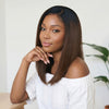 Perruque Bob Ombré Glueless 9x6 Racines Noires & Dégradé Marron Super Double Drawn Sans Colle