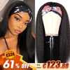 Adapté Aux Débutants Glueless Bandeau Yaki Straight Perruque Cheveux Humains