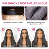 Doux Et Brillant Glueless Sans Nœud Couleur Brun Chocolat 4x4 Perruque Sans Colle Avec Frange