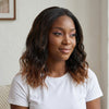 Perruque Bob Wavy 4x4 Glueless Ombré Brun Élégant Prête à Poser Ondulé Wear &Go