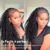 🔥4 In 1 Half Wig Deep Curly/Yaki straight Demi-Perruque À Cordon Serrage Flexi-Fit 250% Densité