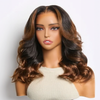 Glueless Sans Nœud Couleur Brun Ombré 13x4 Wear Go Perruque Sans Colle Loose Wave
