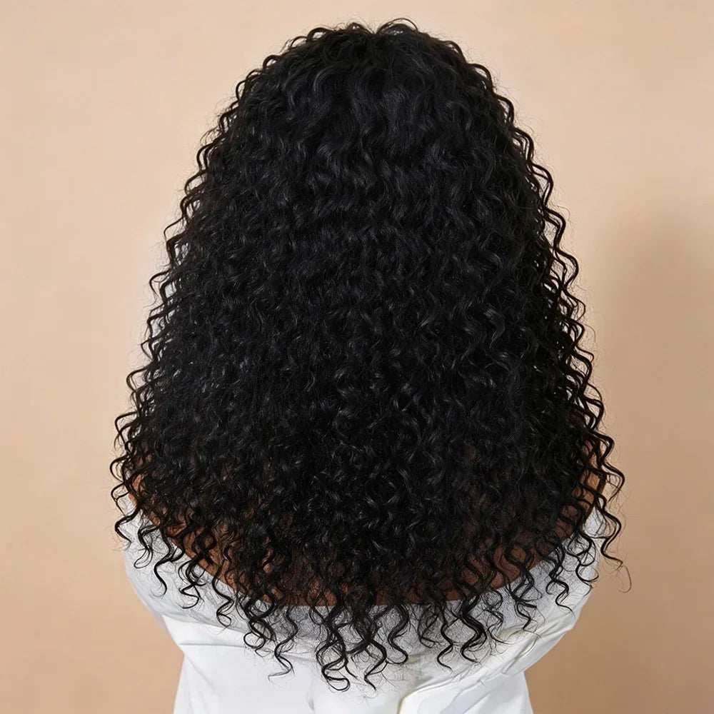 🔥4 In 1 Half Wig Water Wave Demi-Perruque À Cordon Serrage Flexi-Fit