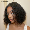Chic Sans Ondes Romaines Effort Perruque 5x5 13x4 Glueless Water Wave Avec Raie au Milieu Short Wig