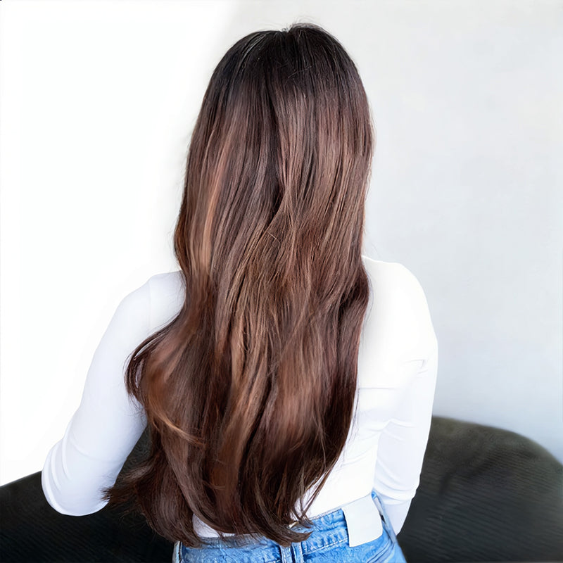 Véritable Qualité Salon Glueless Couleur Highlight 13x4 Perruque Sans Colle Ondulé 250% Densité