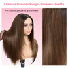 Style Salon Glueless Couche Sans Nœuds Brun Ombré 4x4 Perruque Sans Colle Lisse 250% Densité