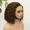 Dentelle Invisible Volume Naturel 4x4 Dentelle Partie Latérale Bob Perruque Bouclé 250% Densité
