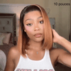 𝑩𝒖𝒚 1 𝑮𝒆𝒕 1 𝑭𝒓𝒆𝒆💥 9x6 Glueless Gingembre Ombre Coupe Émoussée Lisse Bob Perruque Sans Colle