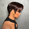Perruque Full Lace Pixie Asymétrique Noir 613 Blonde Style Side Part Entièrement En Dentelle