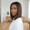 Perruque Gluesless Bob Lisse Vietnamien Vierge 13x6 Coloration Ombré Ligne en M Sans Effort Sans colle