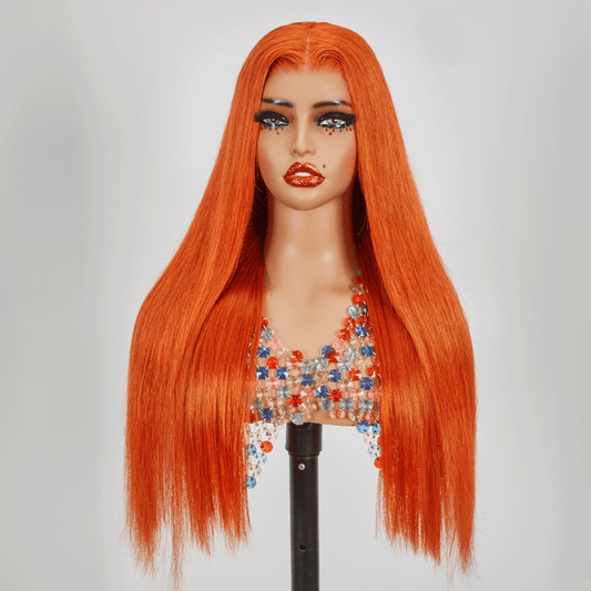 9x6 Glueless Attraction Du Regard Couleur Gingembre Perruque Sans Colle Lisse - SHINE HAIR
