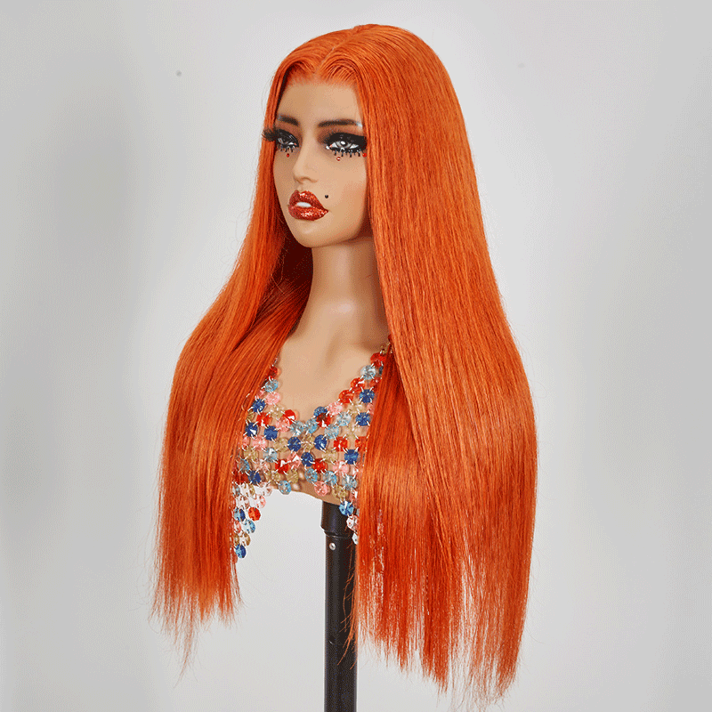 9x6 Glueless Attraction Du Regard Couleur Gingembre Perruque Sans Colle Lisse - SHINE HAIR