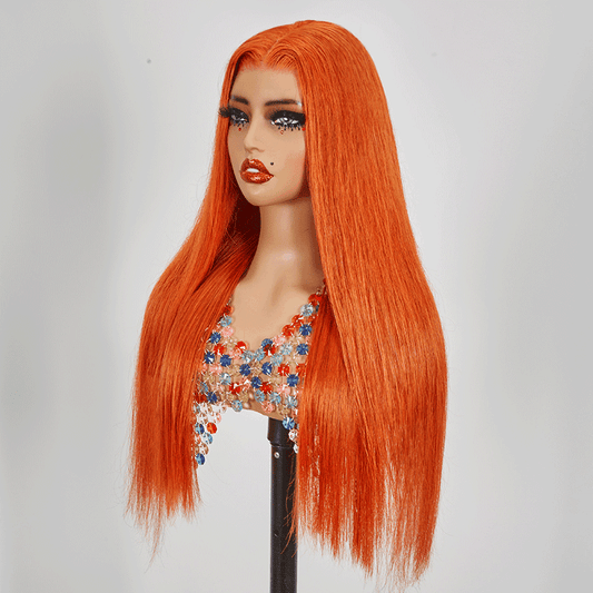 9x6 Glueless Attraction Du Regard Couleur Gingembre Perruque Sans Colle Lisse - SHINE HAIR