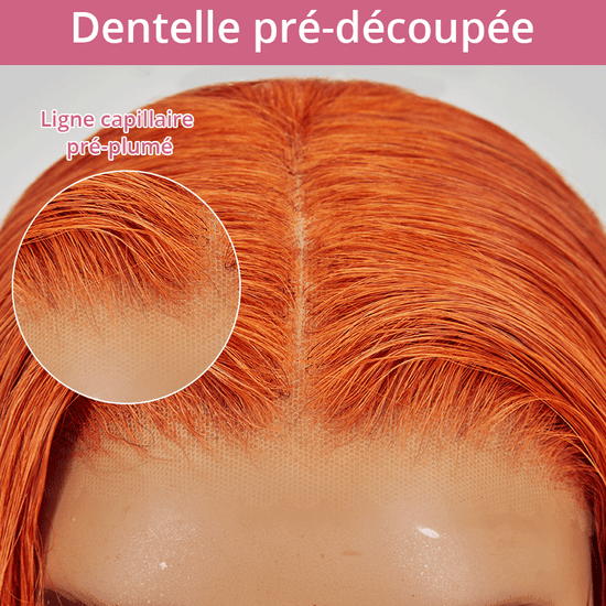 9x6 Glueless Attraction Du Regard Couleur Gingembre Perruque Sans Colle Lisse - SHINE HAIR