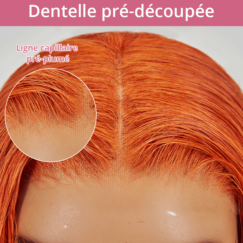 9x6 Glueless Attraction Du Regard Couleur Gingembre Perruque Sans Colle Lisse - SHINE HAIR