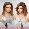 9x6 Glueless Gingembre Ombre Coupe Émoussée Lisse Bob Perruque Sans Colle - SHINE HAIR