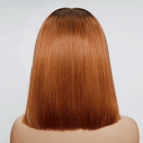 9x6 Glueless Gingembre Ombre Coupe Émoussée Lisse Bob Perruque Sans Colle - SHINE HAIR