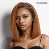 9x6 Glueless Gingembre Ombre Coupe Émoussée Lisse Bob Perruque Sans Colle - SHINE HAIR