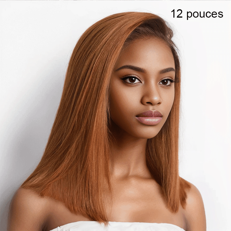 9x6 Glueless Gingembre Ombre Coupe Émoussée Lisse Bob Perruque Sans Colle - SHINE HAIR