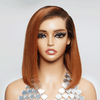 9x6 Glueless Gingembre Ombre Coupe Émoussée Lisse Bob Perruque Sans Colle - SHINE HAIR