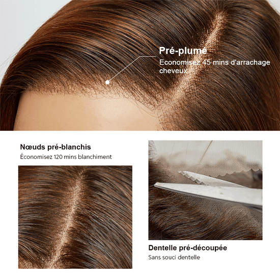 9x6 Glueless Gingembre Ombre Coupe Émoussée Lisse Bob Perruque Sans Colle - SHINE HAIR