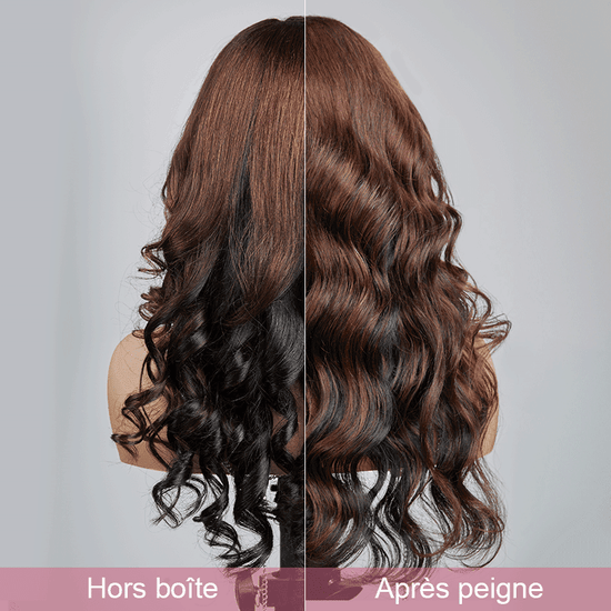 9x6 Glueless Peekaboo Bronze Marron Bob Perruque Sans Colle Lâches Body Wave - SHINE HAIR