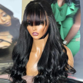 9x6 Glueless perruque sans colle à frange cheveux humains brésilien body wave - SHINE HAIR