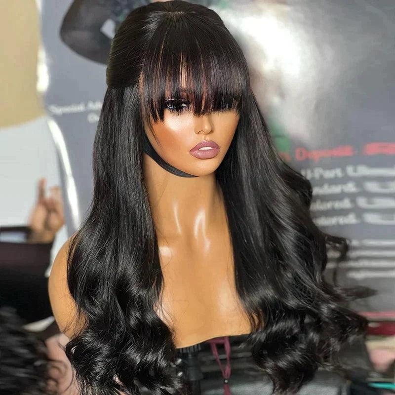 9x6 Glueless perruque sans colle à frange cheveux humains brésilien body wave - SHINE HAIR