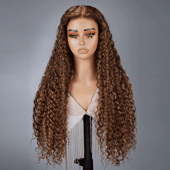 9x6 Glueless Perruque Sans Colle Couleur Mélangé #4/27 Bouclé Cheveux Humains - SHINE HAIR