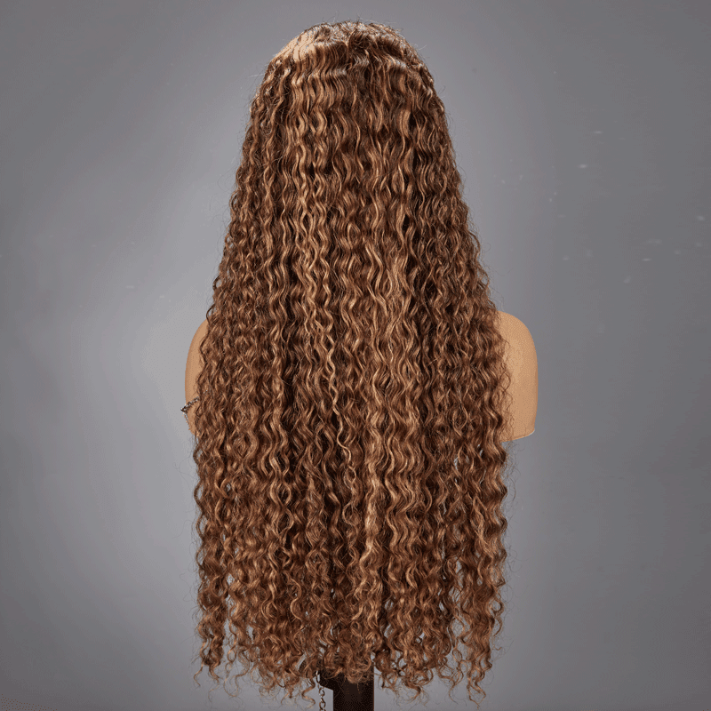 9x6 Glueless Perruque Sans Colle Couleur Mélangé #4/27 Bouclé Cheveux Humains - SHINE HAIR