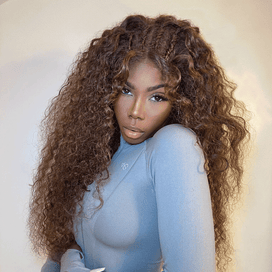 9x6 Glueless Pré-tout Brun Chocolat Couleur Perruque Sans Colle Bouclés - SHINE HAIR