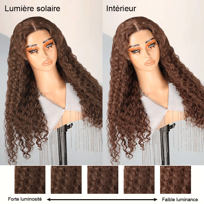 9x6 Glueless Pré-tout Brun Chocolat Couleur Perruque Sans Colle Bouclés - SHINE HAIR