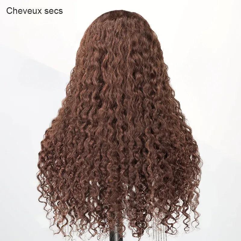 9x6 Glueless Pré-tout Brun Chocolat Couleur Perruque Sans Colle Bouclés - SHINE HAIR