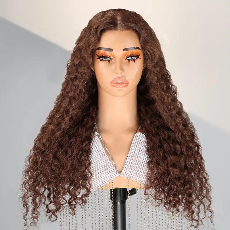 9x6 Glueless Pré-tout Brun Chocolat Couleur Perruque Sans Colle Bouclés - SHINE HAIR