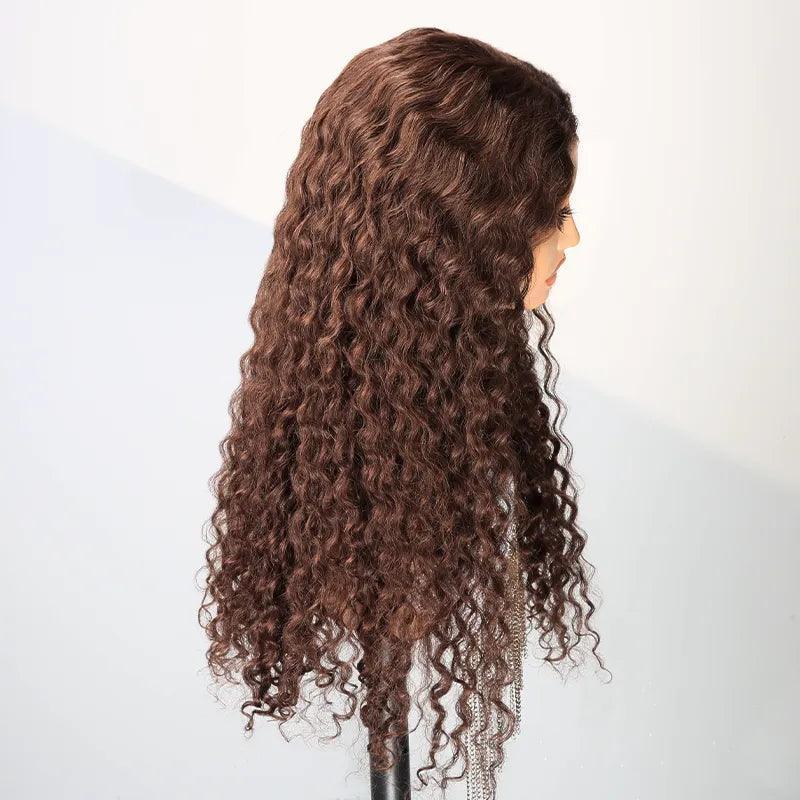 9x6 Glueless Pré-tout Brun Chocolat Couleur Perruque Sans Colle Bouclés - SHINE HAIR