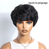 Patron Mature Coupe Pixie Avec Ondulation De L'eau Glueless Bob Perruque