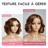 Boss Mature Ondulé Couleur Marron Ombre Bob 4x4 Dentelle Minimaliste Perruque Cheveux Humains